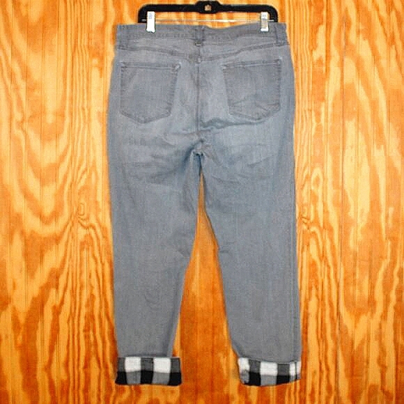 Talbots Gray Wash Cuffable Boyfriend Jeans - Size 14 - Picture 2 of 8